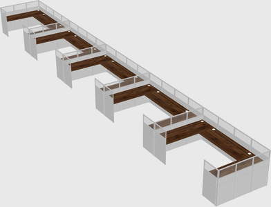 U-shaped cubicle