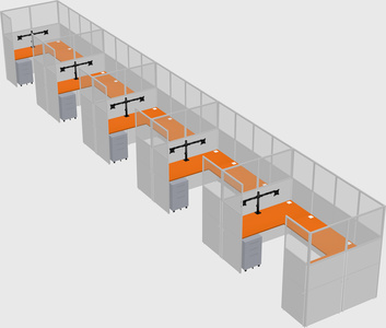 U-shaped cubicle