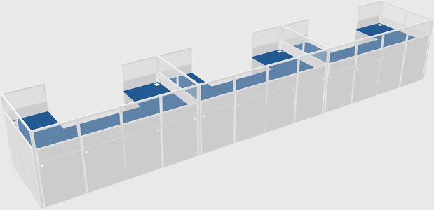 U-shaped cubicle