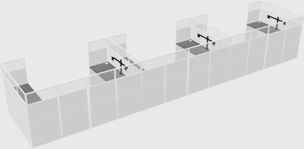 U-shaped cubicle