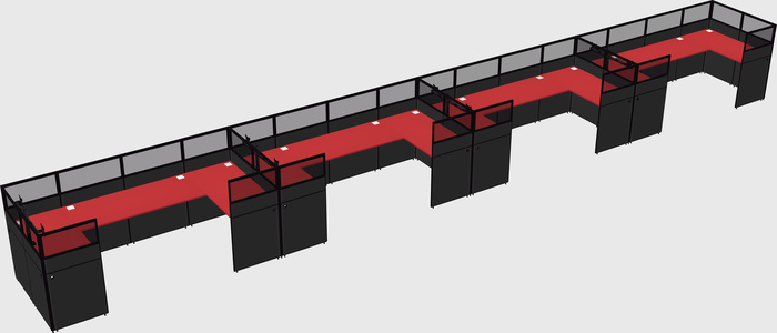 U-shaped cubicle