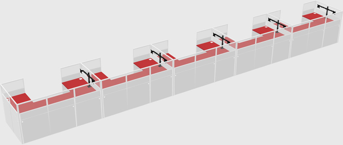 U-shaped cubicle