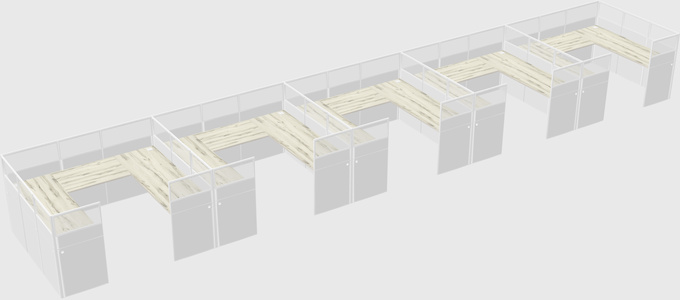 U-shaped cubicle