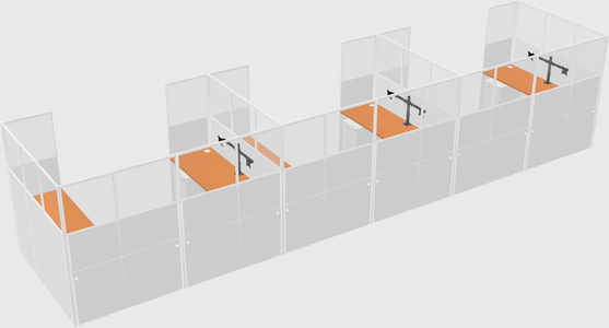 U-shaped cubicle