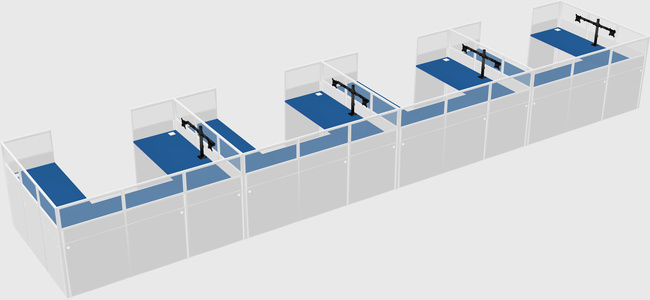 U-shaped cubicle
