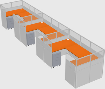 U-shaped cubicle