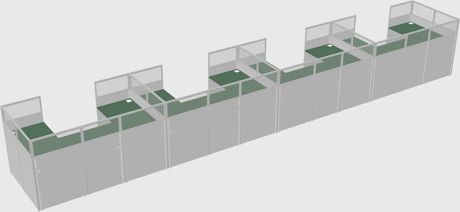 U-shaped cubicle