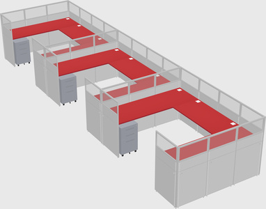 U-shaped cubicle