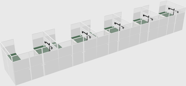 U-shaped cubicle