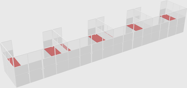 U-shaped cubicle