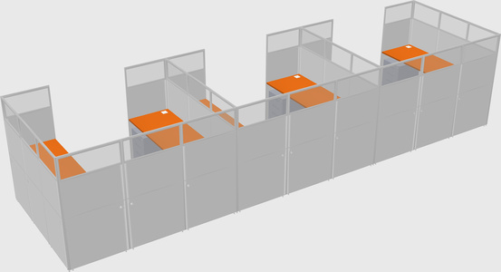 U-shaped cubicle