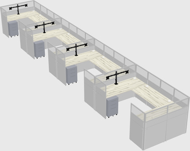 U-shaped cubicle