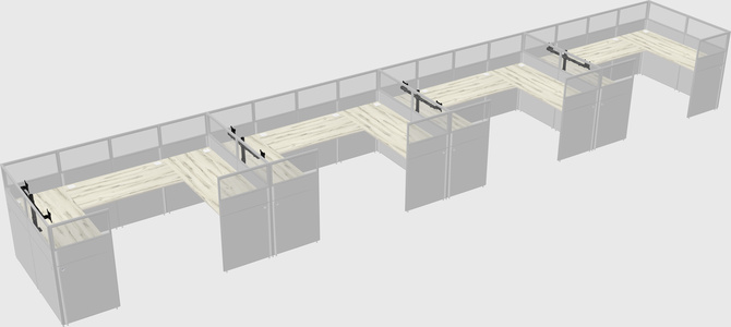 U-shaped cubicle