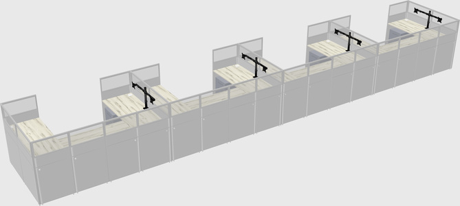 U-shaped cubicle
