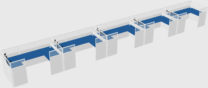 U-shaped cubicle