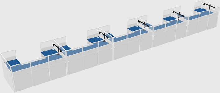 U-shaped cubicle