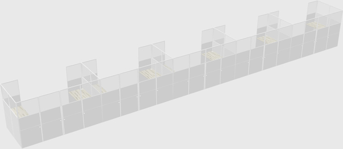 U-shaped cubicle