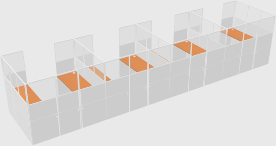 U-shaped cubicle