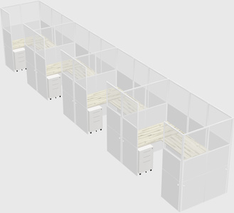 U-shaped cubicle