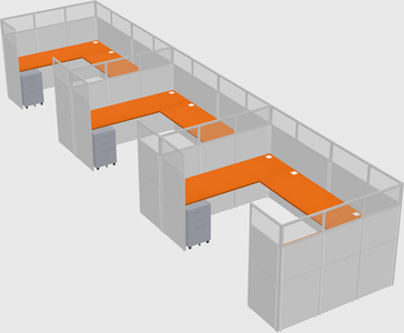 U-shaped cubicle