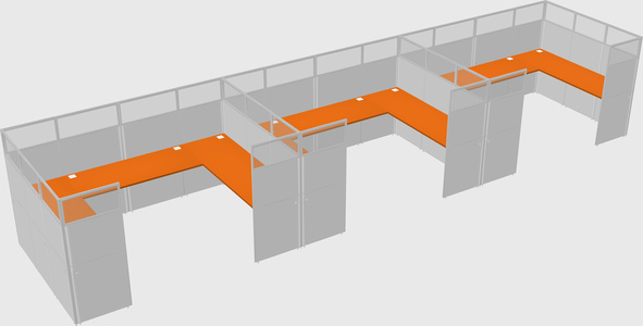 U-shaped cubicle