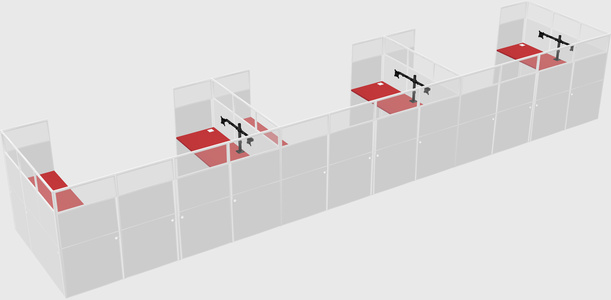 U-shaped cubicle