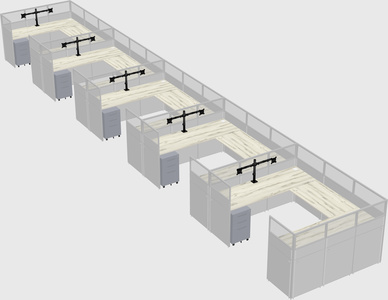 U-shaped cubicle