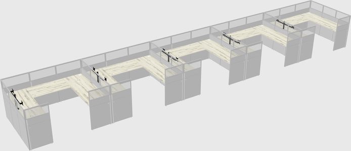U-shaped cubicle
