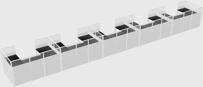 U-shaped cubicle