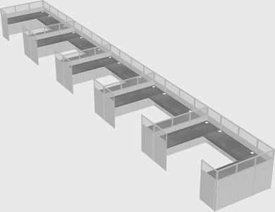 U-shaped cubicle