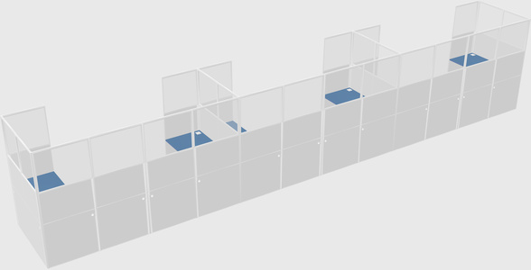 U-shaped cubicle