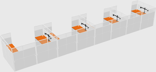 U-shaped cubicle