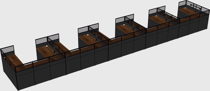 U-shaped cubicle