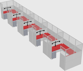 U-shaped cubicle