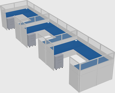 U-shaped cubicle
