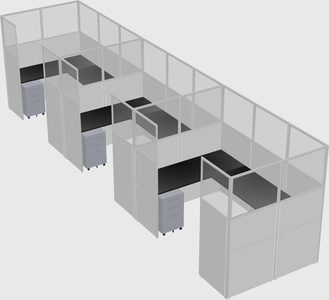 U-shaped cubicle