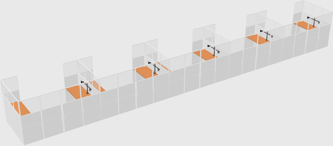 U-shaped cubicle