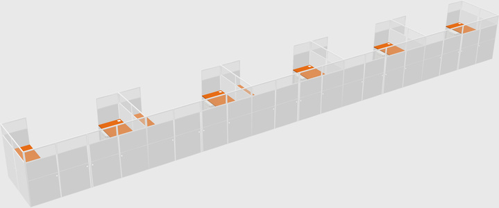 U-shaped cubicle