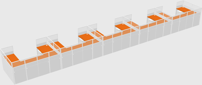 U-shaped cubicle