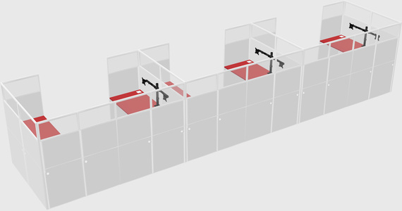 U-shaped cubicle