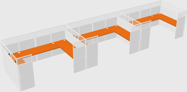 U-shaped cubicle