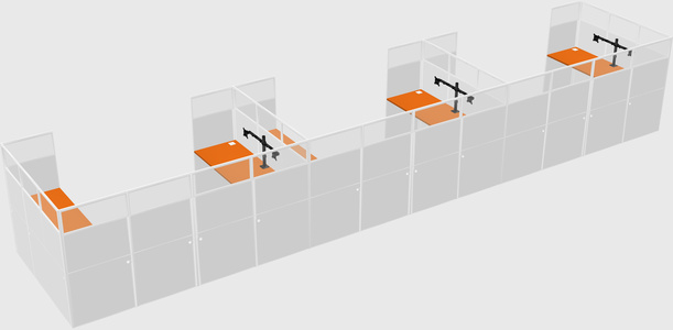 U-shaped cubicle