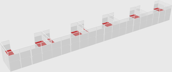 U-shaped cubicle