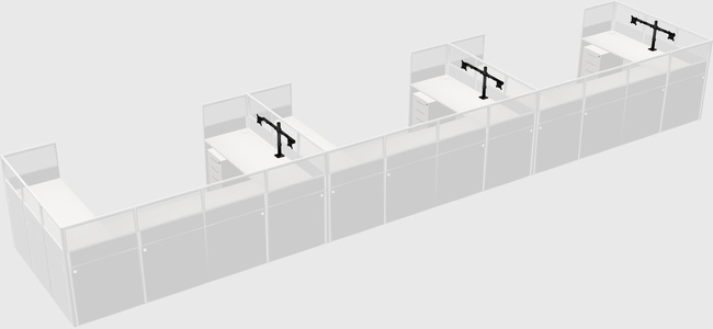 U-shaped cubicle