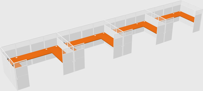 U-shaped cubicle