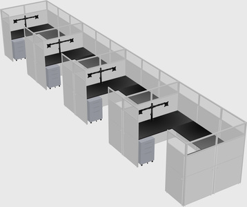 U-shaped cubicle