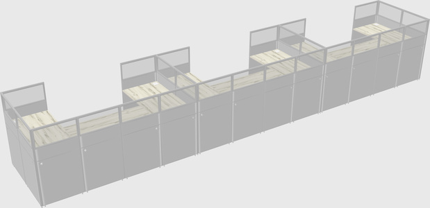 U-shaped cubicle