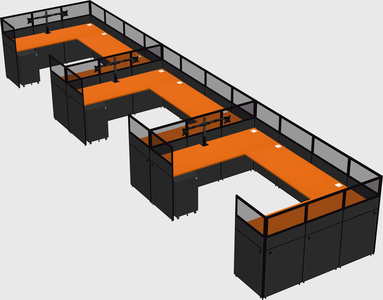 U-shaped cubicle