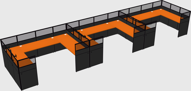 U-shaped cubicle