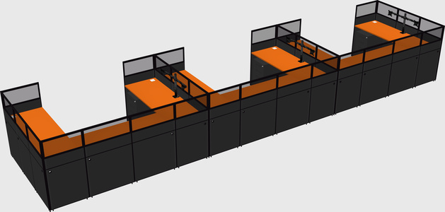 U-shaped cubicle